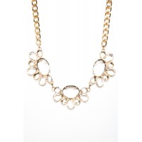 Iced Floral Crystal Gem Bib Necklace